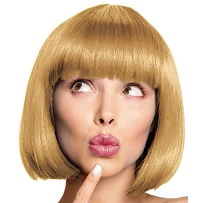 Abbildung von Bob Perücke Wig Cabaret Pagenkopf Pagen Charleston Perücken für Karneval/Fasching &amp; Motto Party 13 FARBEN (Blond.)
