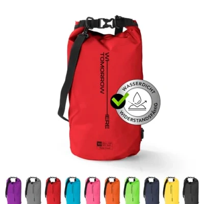Abbildung von #DoYourOutdoor Where Tomorrow Dry Bag Tasche 5L rot Wasserdichter Rucksack Wasserfester Beutel &amp; Packsack Drybag ideal für Boot, Kajak, Angeln und Camping