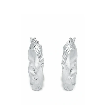 Abbildung von Amor Creolen 925 Sterling Silber Damen Ohrschmuck, 2,2 cm, Silber, Kommt in Schmuck Geschenk Box, 2017275