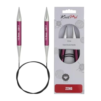 Abbildung von KnitPro K47169 Rundstricknadel, Aluminium, Lila, 100cm / 12mm
