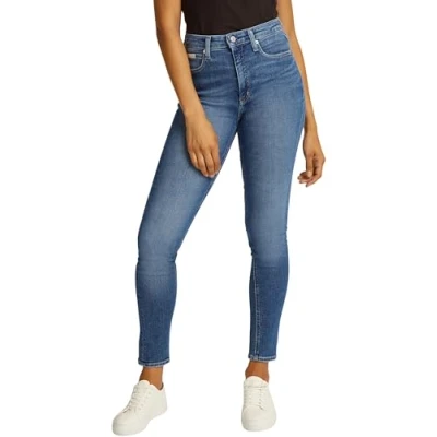 Abbildung von Calvin Klein Damen Jeans Hose High Rise Skinny Fit, Blau (Denim Dark), 32W/28L