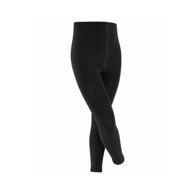 Abbildung von FALKE Unisex Kinder Leggings Family K LE nachhaltige biologische Baumwolle einfarbig 1 Stück, Schwarz (Black 3000) neu umweltfreundlich, 110 116