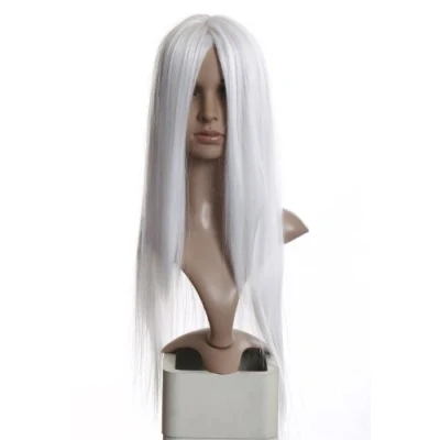Abbildung von Prettyland 80cm lange Damen Perücke Mittelscheitel Wig Cosplay Hitzefest Weiß white C875