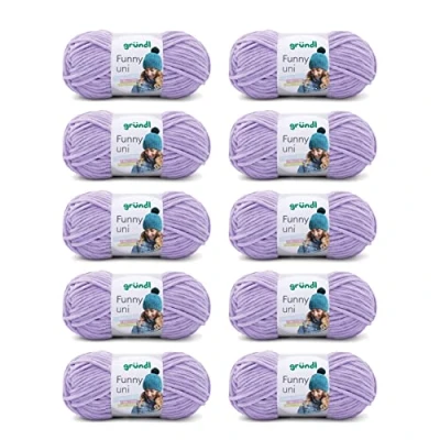 Abbildung von Gründl Funny uni Strick &amp; Häkelgarn (samtartiges Chenille Garn aus 100% Polyester, 10 x 100 g / 120 m, Nadelstärke: 5 6), lavendel