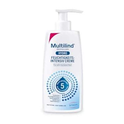 Abbildung von Multilind Derma:care Hyro Feuchtigkeits Intensiv Creme Klinisch getestete Pflege gegen trockene Haut, Vegan, Frei von Paraffinen, Silikonen &amp; Parabenen, 250 ml