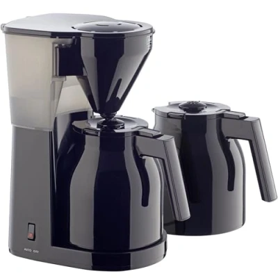 Abbildung von Melitta Easy Therm Kaffeemaschine mit doppelter Thermokanne, Filterkaffeemaschine Tropfstopp, für bis zu 8 Tassen Kaffee pro Kanne, schwarz