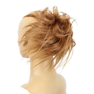 Abbildung von CAISHA Jumbo Haarteil Haargummi Dutt Flora Hochsteckfrisuren Brautfrisuren Natürlich Gewellt Unordentlich DM17cm Hellbraun G15F