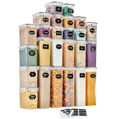 Abbildung von GoMaihe Vorratsdosen 25 Set Aufbewahrungsbox Küche Organizer, Luftdicht Vorratsbehälter Plastik mit Deckel, Vorratsdose für Müsli Mehl Kaffeebohnen Cornflakes Spaghetti Aufbewahrung