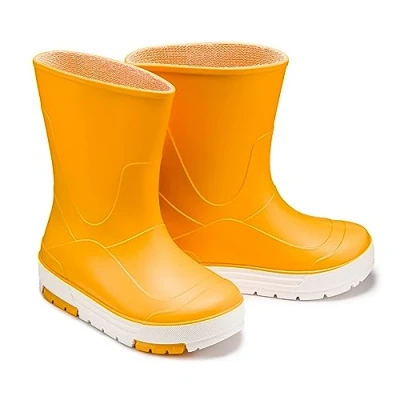 Abbildung von ESTRO Kinder Gummistiefel Jungen Gelb Mädchen Regenstiefel Leicht Regenschuhe CB01 (22/23 EU, Gelb)