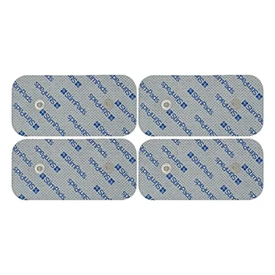 Abbildung von StimPads EMS und TENS Elektroden Pads kompatibel mit Compex Geräte 4 50X100mm doppeltem 3,75mm Easy Snap Zertifiziertes Medizinprodukt von Motron NV