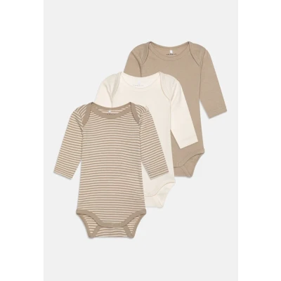 Abbildung von NAME IT Unisex NBNBODY 3P LS Y/D CORE 2 NOOS Bodystocking, Pure Cashmere, 50 (3er Pack)