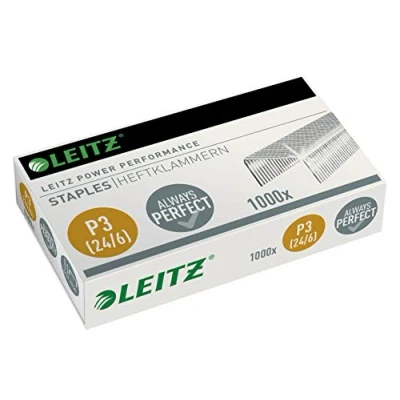 Abbildung von Leitz Power Performance Heftklammern P3, 1000 Stück, Verzinkt, 55700000 24/6mm
