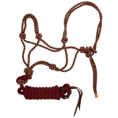 Abbildung von Weaver Leather Diamond Braid Rope Halter and Lead, Sangria/Gold