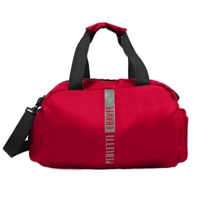 Abbildung von PERLETTI Sporttasche Grün Rot Schwarz Herren Damen Reisetasche Weich Leicht Wasserdicht Ryanair 40x20x25 cm Weekender Kabine Koffer Bag 20 Liter Reiserucksack Umhängetasche Lufthansa (Rot)