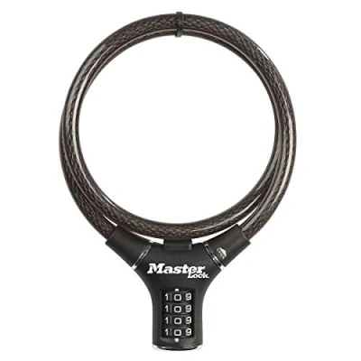 Abbildung von Master Lock 8229EURDPRO Fahrradschloss Kabelschloss [Zahlenschloss] [90 cm Stahlkabel] [Wetterfest] Ideal für Fahrräder, Elektrisches Fahrradectric, Skateboards, Kinderwagen, Mähmaschine