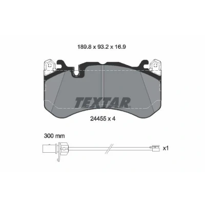 Abbildung von TEXTAR 2445501 Bremsbelagsatz inkl. Verschleißwarnkontakt mit Zubehör, Ausgleichsgewichten AUDI: A6 C7 Avant, C6 Q3