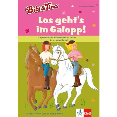 Abbildung von Bibi und Tina Los geht&#039;s im Galopp!: 4 spannende Pferde Abenteuer in einem Band. Leseanfänger ab 6 Jahren