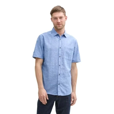 Abbildung von TOM Tailor Shirt Hemd, Herren, Größe: Medium, Sapphire blue chambray