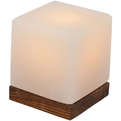 Abbildung von HIMALAYA SALT DREAMS Salzkristall Tischlampe »Kubus«, Leuchtmittel E14 wechselbar, Handgefertigt aus jeder Stein ein Unikat, H: ca.9 cm