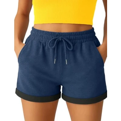 Abbildung von Smith &amp; Solo Kurze Hose Damen Shorts Sommer Hosen, Laufhose Kurz Sporthose, Trainingshose Sportshorts Women Laufshorts (Navy, 2XL)