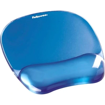 Abbildung von Fellowes Mauspad mit Handgelenkauflage Crystals weicher Gelfüllung ergonomisch abwaschbar für Büro und Home Office, Schule Gaming Farbe: blau