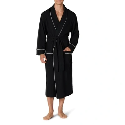 Abbildung von Amazon Essentials Herren Leichter Waffelpiqué Bademantel (erhältlich in Big &amp; Tall), Schwarz, M L