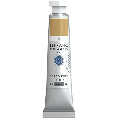 Abbildung von Lefranc Bourgeois 405033 extra feine Ölfarbe in Künstlerqualität aus hochwertigen Pigmenten, lebendige Farben, hohe Lichtechtheit, 20ml Tube Gold