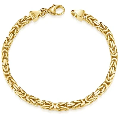 Abbildung von Materia Männer Armband Silber 925 gold 21cm massive Königskette 5mm breit SA 145