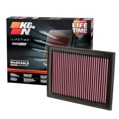 Abbildung von K&amp;N 33 2409 Motorluftfilter: Hochleistung, Prämie, Abwaschbar, Ersatzfilter,Erhöhte Leistung, 2007 2019 (Sentra, Juke, Pulsar, Micra, Q50, Q60, Q70, QX70)