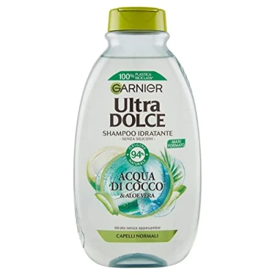 Abbildung von Garnier Ultra süßes Kokoswasser und Aloe Vera Shampoo, spendet Feuchtigkeit ohne zu beschweren, 300 ml