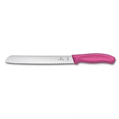 Abbildung von Victorinox, Swiss Classic, Profi Brotmesser, Extra Scharfe Klinge, Wellenschliff, 21 cm, Robuster Kunststoffgriff, Rostfreier Stahl, pink
