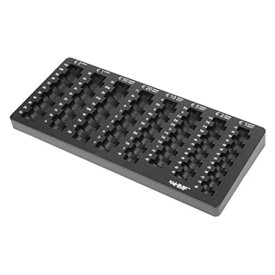 Abbildung von HMF 2701 02 Euro Münzzählbrett abgeschrägt, 34,0 x 15,0 3,0 cm, schwarz