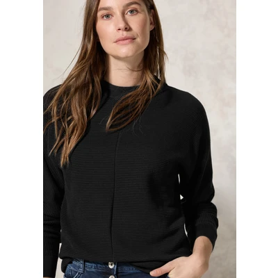 Abbildung von Cecil Struktur Dolman Strickpullover, Damen, Größe: XL, Schwarz