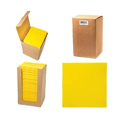 Abbildung von Alvotex CHIC Airlaid 100 Coctailservietten, 1/4 Falten Stoffähnlich, Hochwertige Einwegserviette, Gelb, 20x20 cm