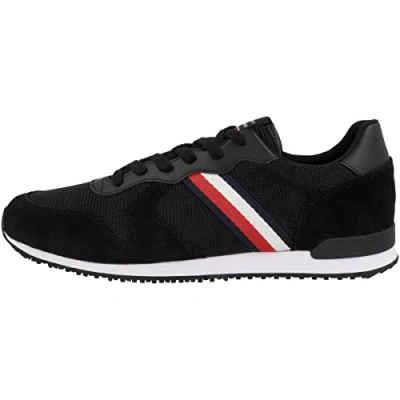 Abbildung von Tommy Hilfiger Herren Runner Sneaker Iconic Mix Sportschuhe, Schwarz (Black), 40 EU