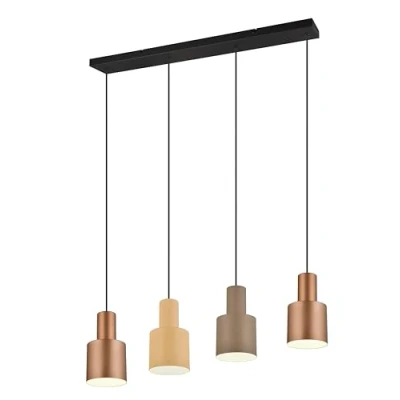 Abbildung von TRIO Leuchten Pendelleuchte »AGUDO, Hängelampe 4 flammig exkl 4xE27 max 40W höhenverstellbar«, flammig, Leuchtmittel E27 wechselbar, mehrfarbige Lampenschirme in beige taupe &amp; coffee, Esszimmerlampe