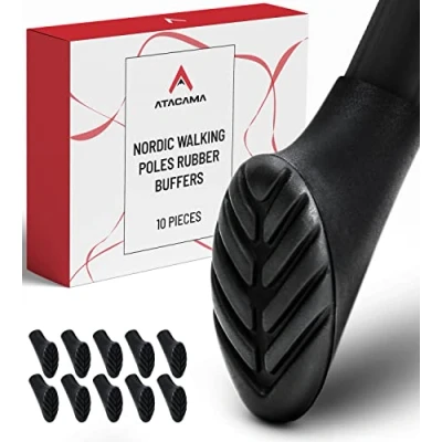 Abbildung von Atacama Nordic Walking Stöcke Gummipuffer [10 Stück] für Asphalt passen auf alle Wanderstöcke weiche dämpfende Walkingstöcke Pads Trekking Pad Walkingstöckepuffer
