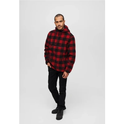 Abbildung von Brandit Fleecepullover, Herren, Größe: Large, Red/black/white
