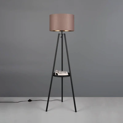 Abbildung von TRIO Leuchten Stehlampe »COLETTE, Stehleuchte Dreibein mit Ablagefläche exkl 1xE27 max 60W«, 1 flammig, Leuchtmittel E27 wechselbar, Ø 57cm Fußschalter moderne Farbkombination innen gold