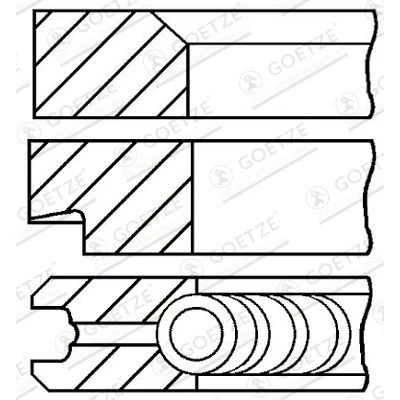 Abbildung von GOETZE ENGINE 08 173800 00 Kolbenringsatz 91 MERCEDES BENZ: T2/L Platform/Chassis