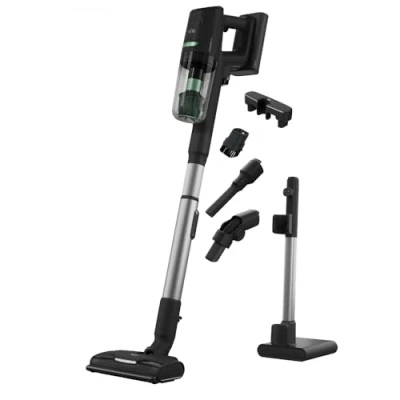 Abbildung von AEG ULTIMATE 8000 ÖKO AP81B25ÖKO Akku Staubsauger / Automatik 5 Stufen Filtration digitale Anzeige Multi Bodendüse 65% Recyclingmaterial 3 wechselbar 400ml schwarz