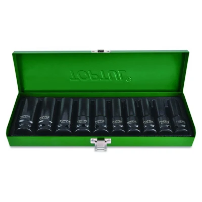 Abbildung von Schlag Stecksnuss Satz TOPTUL 1/2 zoll 10 Stk10 11 12 13 14 17 19 21 22 24 mm