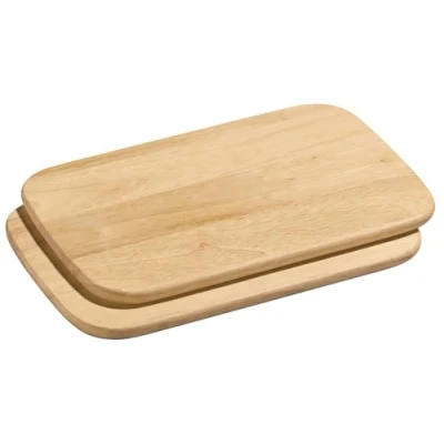 Abbildung von Zassenhaus Frühstücksbrettchen Holz 2er Set aus nachhaltigem Gummibaum Brotzeitbrett pflegeleicht robust 28 x 20 cm, H: 1cm