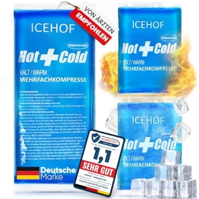 Abbildung von ICEHOF Kühlpads (3er Set) Modernstes Soft Gel, lange Kühldauer Kühlpack Gel Kühlakku Kühlkissen Kühlkompressen Kälte Kompresse Kühlkompresse Kühlbeutel Eisbeutel Gefroren formbar