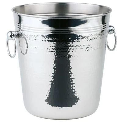 Abbildung von APS 36026 Wein /Sektkühler, Flaschenkühler, Edelstahl, Hammerschlagoptik, 2 massive Ring Griffe, 4 Liter