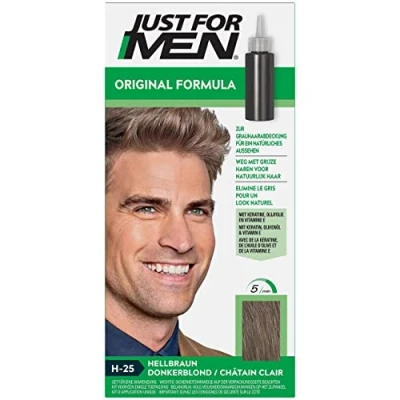 Abbildung von Just For Men Haarfärbegel, Haarfärbemittel, Haarfarbe Männer, Bedeckt Nur Graue Haare Und Stellt Die Ursprüngliche Farbe Für Einen Natürlichen Look Wieder Her, Hellbraun, H25