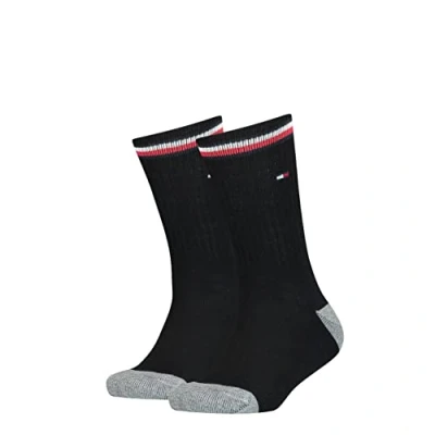 Abbildung von Tommy Hilfiger Unisex Kinder Iconic Kids&#039; Sports Socken (2 Pack), black, 35 38