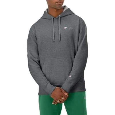 Abbildung von Champion Herren, Powerblend, Fleece Hoodie, Comfortable Men&#039;s Sweatshirt, Script (Reg. Or Big &amp; Tall) Kapuzenpullover, Granite Heather Classic Logo Lockup, XX Large