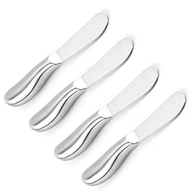 Abbildung von VANRA Buttermesser Klein Set 4 Stück Käsemesser Edelstahl Dessertmesser Kleine Brot Creme Messer 13,5 cm