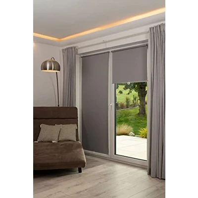 Abbildung von K home® Thermo Springrollo/Mittelzugrollo Grau B85 x H150 cm